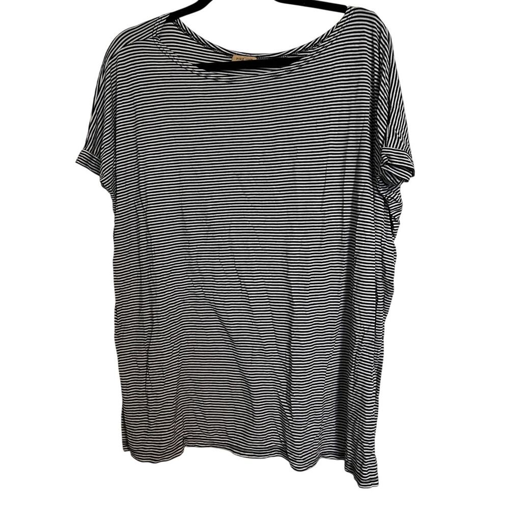 Black and White Striped PIKO Top